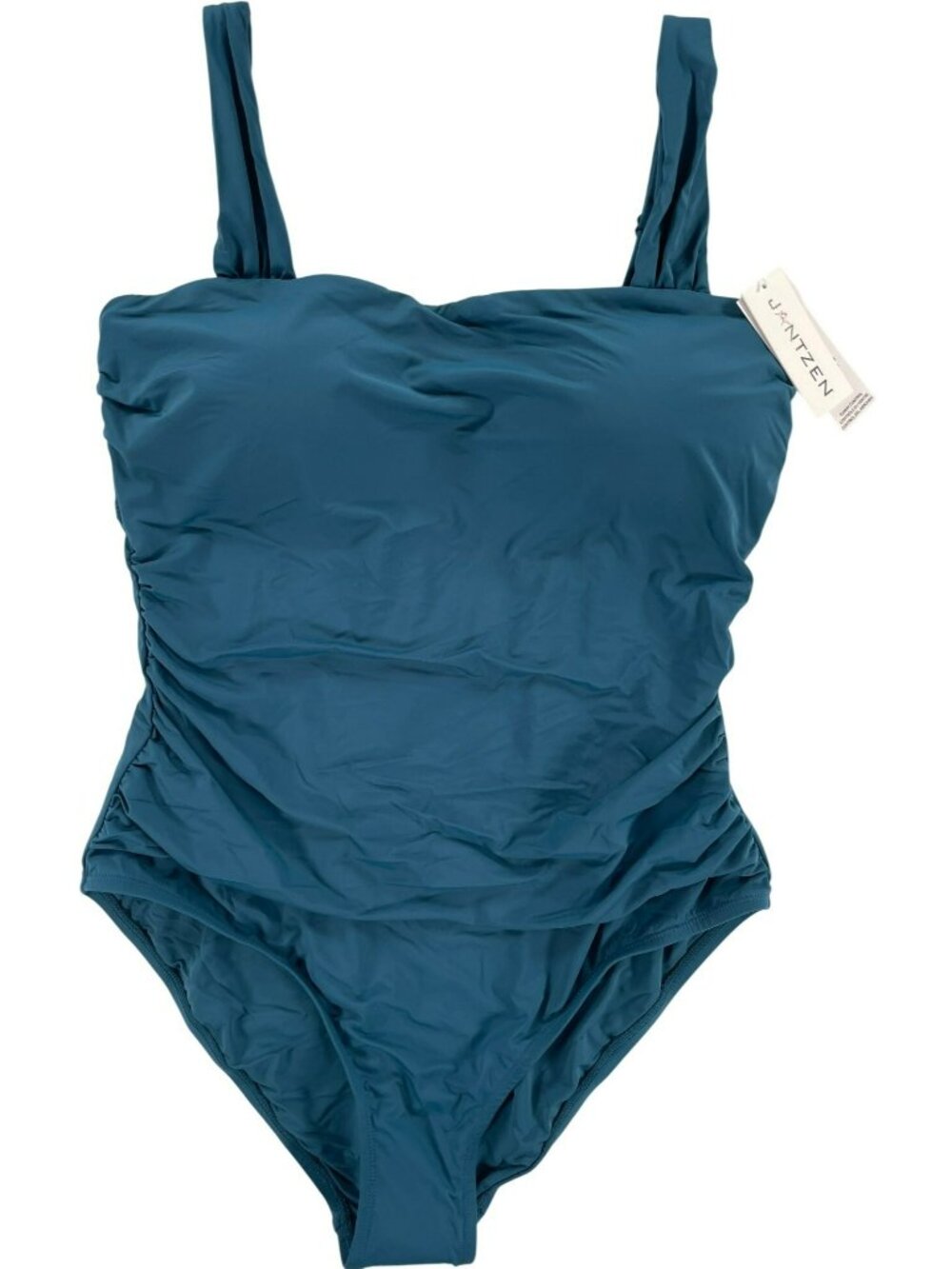 Jantzen Womens Blue One-Piece Swimsuit With Adjustable Straps & Mesh Back Detail